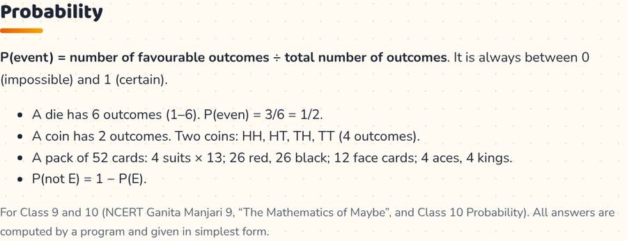 Probability · प्रायिकता — printable preview