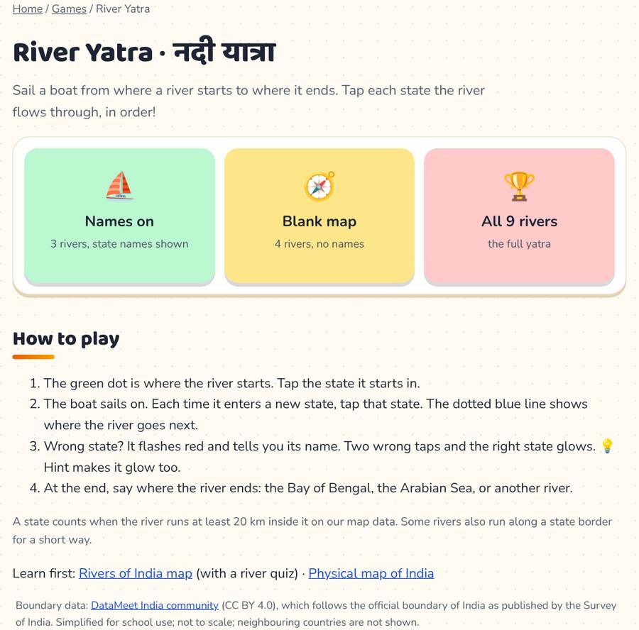 River Yatra · नदी यात्रा — printable preview