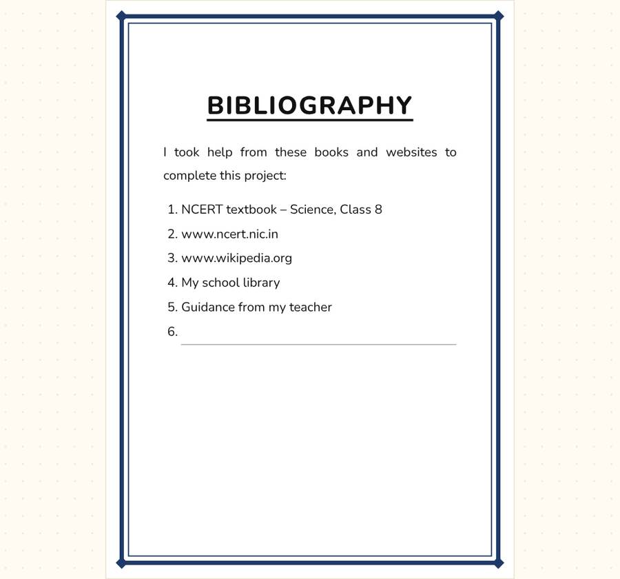 Bibliography for Project File — printable preview