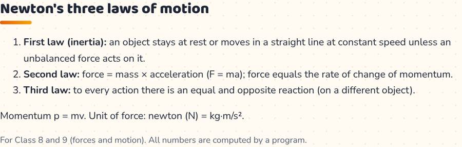 Newton's Laws of Motion · गति के नियम — printable preview