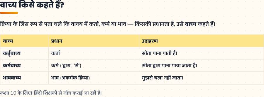 वाच्य · कर्तृ, कर्म, भाव — printable preview